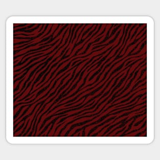 Savage Distressed Black and Dark Red Tiger Pattern Animal Print Wild Safari Sticker